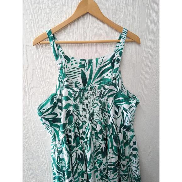 Lands' End 100% Linen Tropical Sleeveless Midi Dress Pockets Plus Size 2X 20-22W - Picture 8 of 8